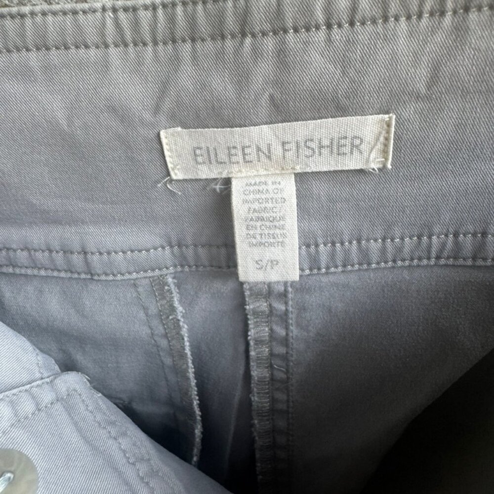 Eileen Fisher Light Gray Zipper Pockets Ankle Zip Cargo Pants Women's Size S. - Picture 3 of 9